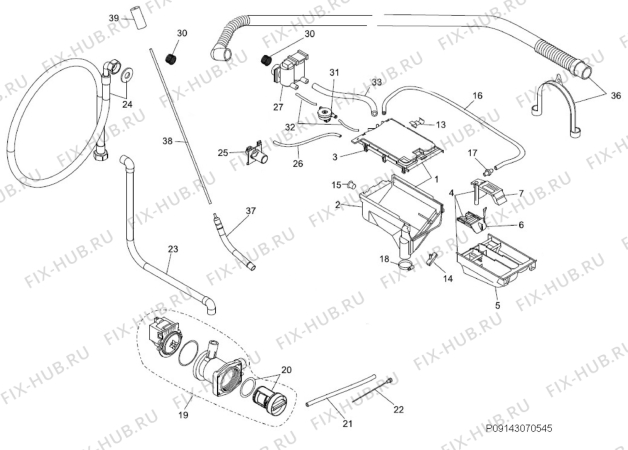 Взрыв-схема стиральной машины Electrolux WASL5M102 - Схема узла Hydraulic System 272